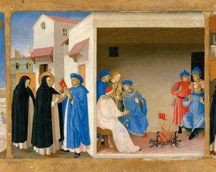 The Dispute of Saint Dominic and the Miracle of the Book, Predella of the retable The Coronation of