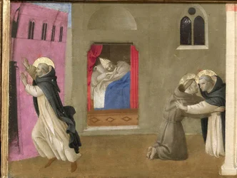 The Dream of Pope Innocent III. Cortona Polyptych (detail), ca 1437