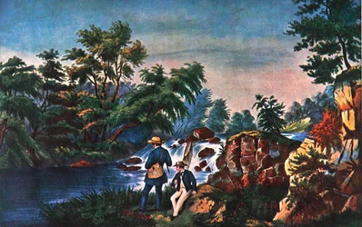 The Trout Stream, Published by Currier & Ives