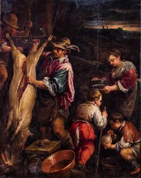 Peasant Skinning a Pig