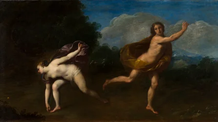 Hippomenes and Atalanta in a landscape