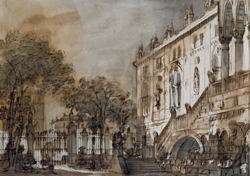 Set design by Francesco Bagnara for Otello, opera by Rossini, for performance at La Fenice Theatre in Venice