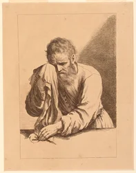 Old Man Weeping, after a Drawing by Guercino