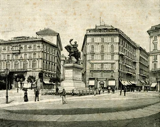 Monument to Victor Emmanuel II (1820-1878), by Francesco Barzaghi (1839-1892), Piazza Corvetto, Genoa, Liguria, Italy