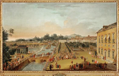 King Ferdinand VI of Spain and Queen Barbara Braganza and Their Guests in the Gardens of the Palace of Aranjuez