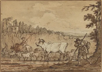 Herdsman Crossing a River