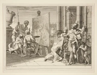 Apelles Painting Campaspe, the Mistress of Alexander the Great, One of a Series of Eight Prints (Varii Baccanali et Istorie)