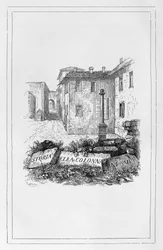 History of the Pillar of Infamy, Title Page by Francesco Gonin for Historical Essay by Alessandro Manzoni, Italy