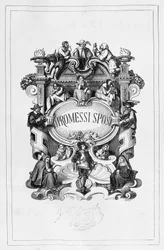 The Betrothed, title page by Francesco Gonin (1808-1889) for 1840-1842 edition of novel by Alessandro Manzoni (1785-1873), Italy