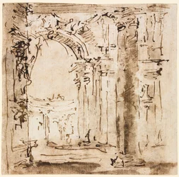 Pair of Drawings: Sketch of the Labyrinth of the Villa Pisani and Piazza San Marco with Doges