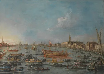 The Bucintoro Festival of Venice. The Bacino di S. Marco with the 