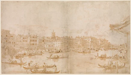 The Grand Canal above the Rialto (recto); A Priest Celebrating Mass and Saint Vincent Ferrer Preaching (verso)