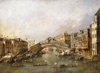 The Rialto Bridge, Venice, with Gondolas in the Foreground