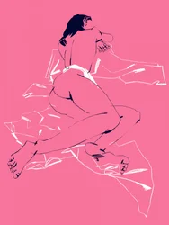 A Girl Sleeping Back View Pink