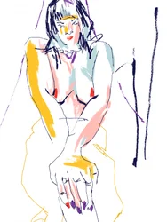 Colorful Nude Portrait