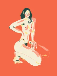 Elegant Kneeling Nude