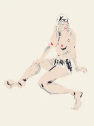 Red Lips Female Sketch