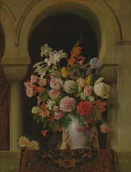 A Vase of Flowers on the Window of a Harem