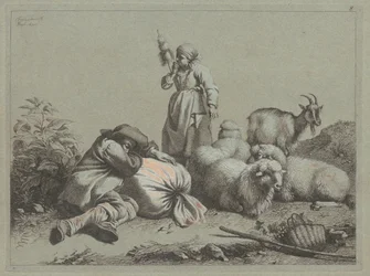 Sleeping Peasant and Standing Spinner, 1763