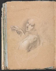 Verona Sketchbook: Female nude looking over left shoulder page 74