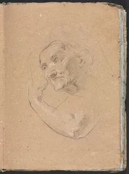 Verona Sketchbook: Head of a woman with left arm (page 13)