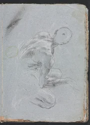 Verona Sketchbook: Male Nude from Back (detail), 1760