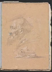 Verona Sketchbook: Monk in profile with drapery (page 87)