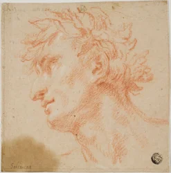 Profile of Male Head, Crowned with Laurel Leaves