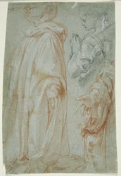 Three Studies for the Resurrected Christ Adored by a Female Saint and San Silvestro Gozzalini