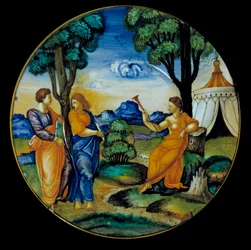 Faience Dish Representing the Parnassus