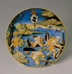 Plate with the Sinking of the Fleet of Seleucus
