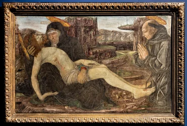 Lamentation with client shown as St. Francis