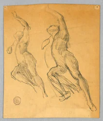 Two Sketches of a Nude Figure