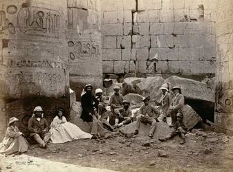Group Photograph in the Hall of Columns, Karnak, Thebes