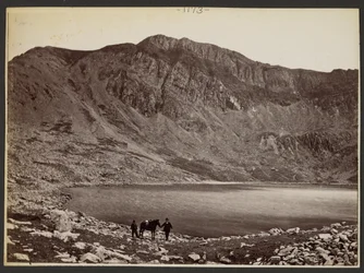 Men and Horse at Lake