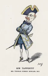 Sim Tappertit, Mr. Thomas Gibson Bowles (color lithograph)