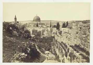 City Wall and Mosque of Omar, Jerusalem, 1857