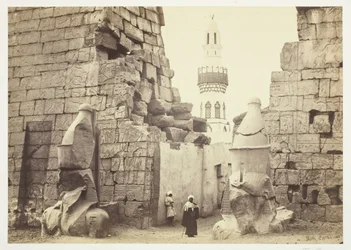 Entrance to the Great Temple, Luxor, 1857