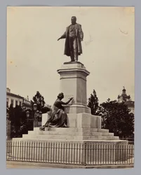 Milan. Antonio Tantardini (1829-1879) and Odoardo Tabacchi (1831-1905), monument to Camillo Benso, Count of Cavour, Italian politician and entrepreneur