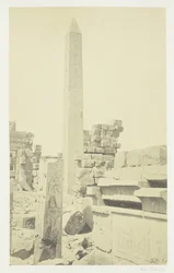 Obelisk and Granite Lotus Column, Karnac