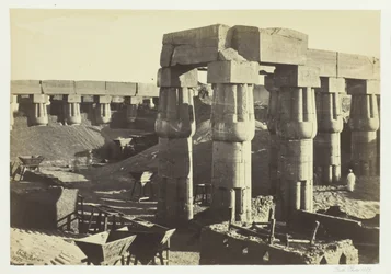 Portion of the Great Temple The Government Stores, Luxor, 1857