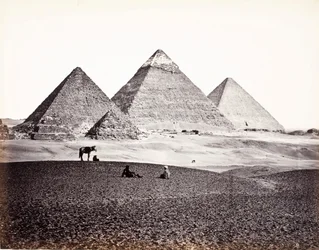 Pyramids of El-Geezeh (From The Southwest)