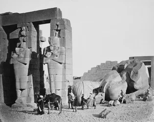 The Ramesseum, Thebes, Egypt, 1858