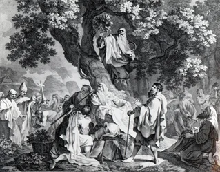 The Druids, or the Conversion of the Britons to Christianity, engraved by Simon Francois Ravenet, printed in 1778