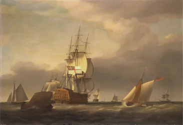 A Seascape with Men-of-War and Small Craft