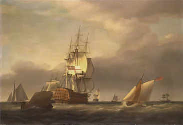 A Seascape with Men-of-War and Small Craft