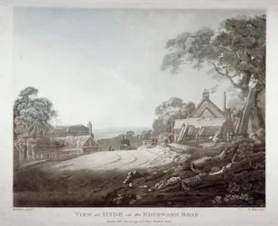 A Horse-Drawn Carriage Disappearing Over a Hill on the Edgware Road, London