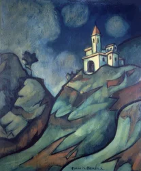 Mountainous Landscape with Church