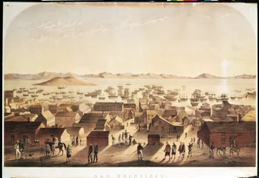A General View of San Francisco, published by M und N Hanhart, c.1850-52