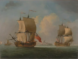 An English Sloop and a Frigate in a Light Breeze